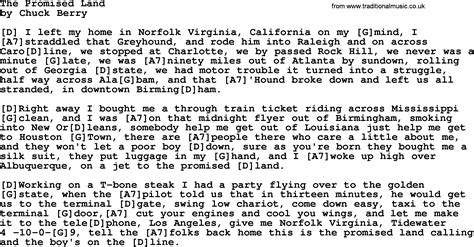 promised land song 1960s.